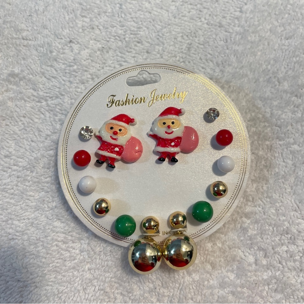 Christmas santa claus stack earrings